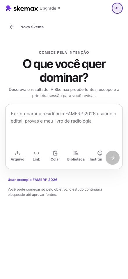 Tela mobile de criação de um Skema